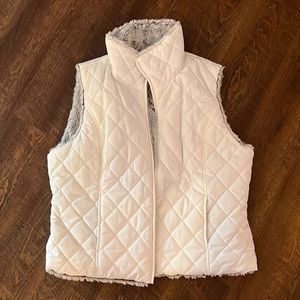 Weatherproof XL reversible vest white/fur women